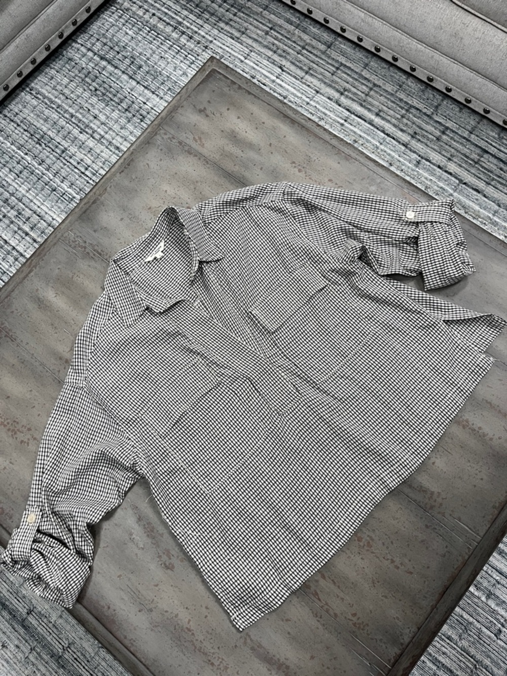 Max Studio Black and cream Gingham Shirt